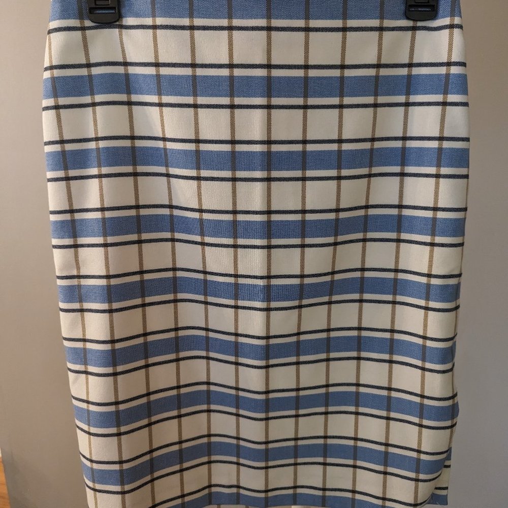 Anne Taylor Factory Blue/Brown Pencil Skirt--  Size 0